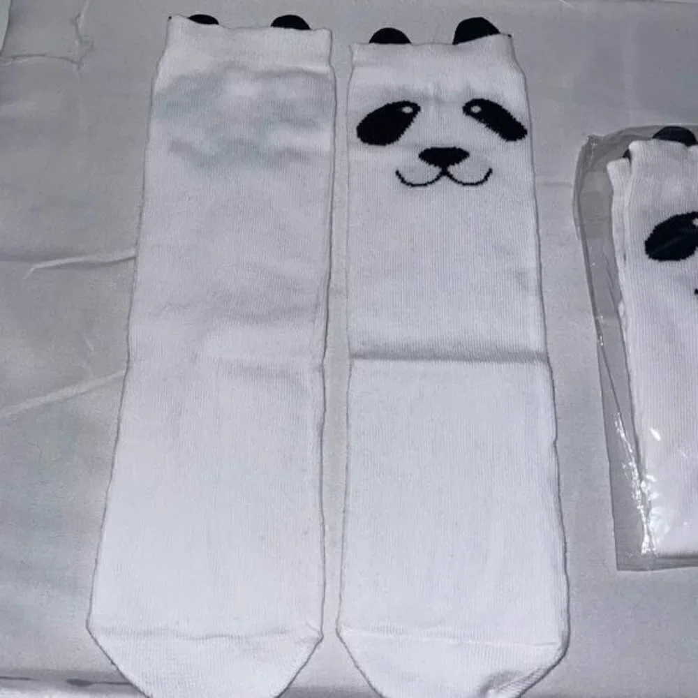Socks Panda Toddler Knee High Boot Panda Bear Face Solid Animal Socks Pull on